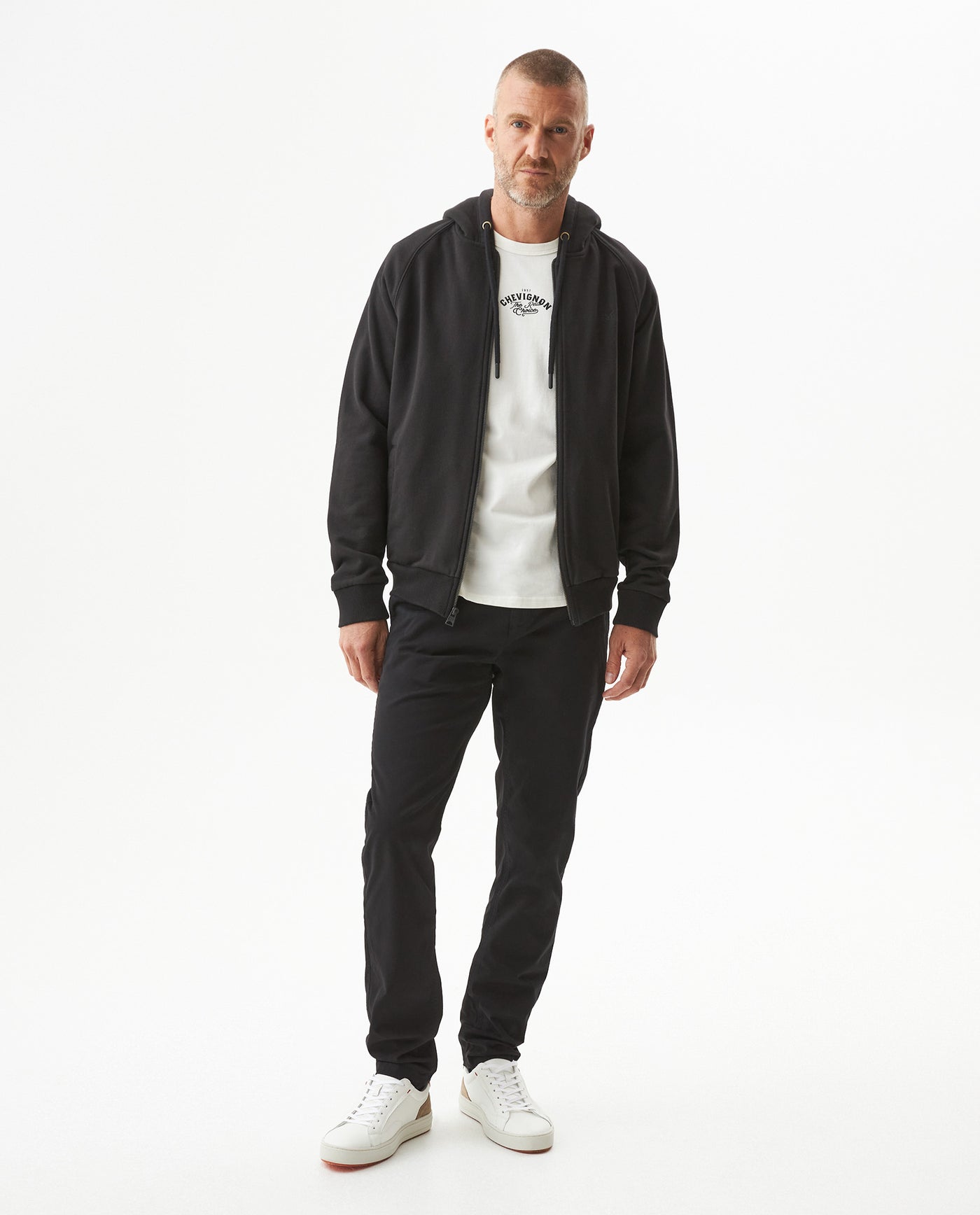 Men's Open Hoodie - Black 689G006 - 3