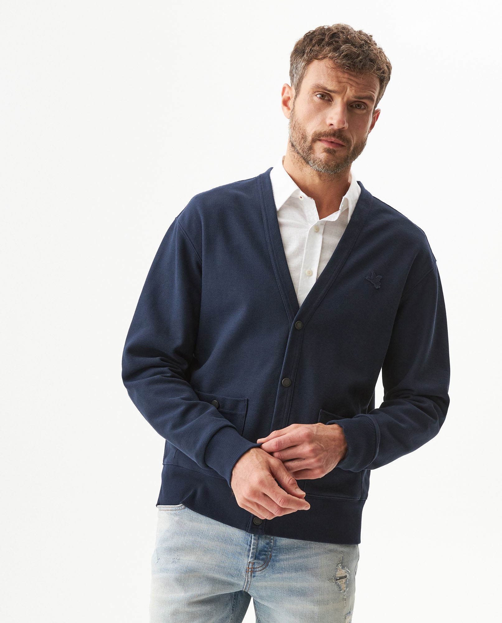 Men´s Cotton Cardigan - Blue 63_689G007_AZU193923_0