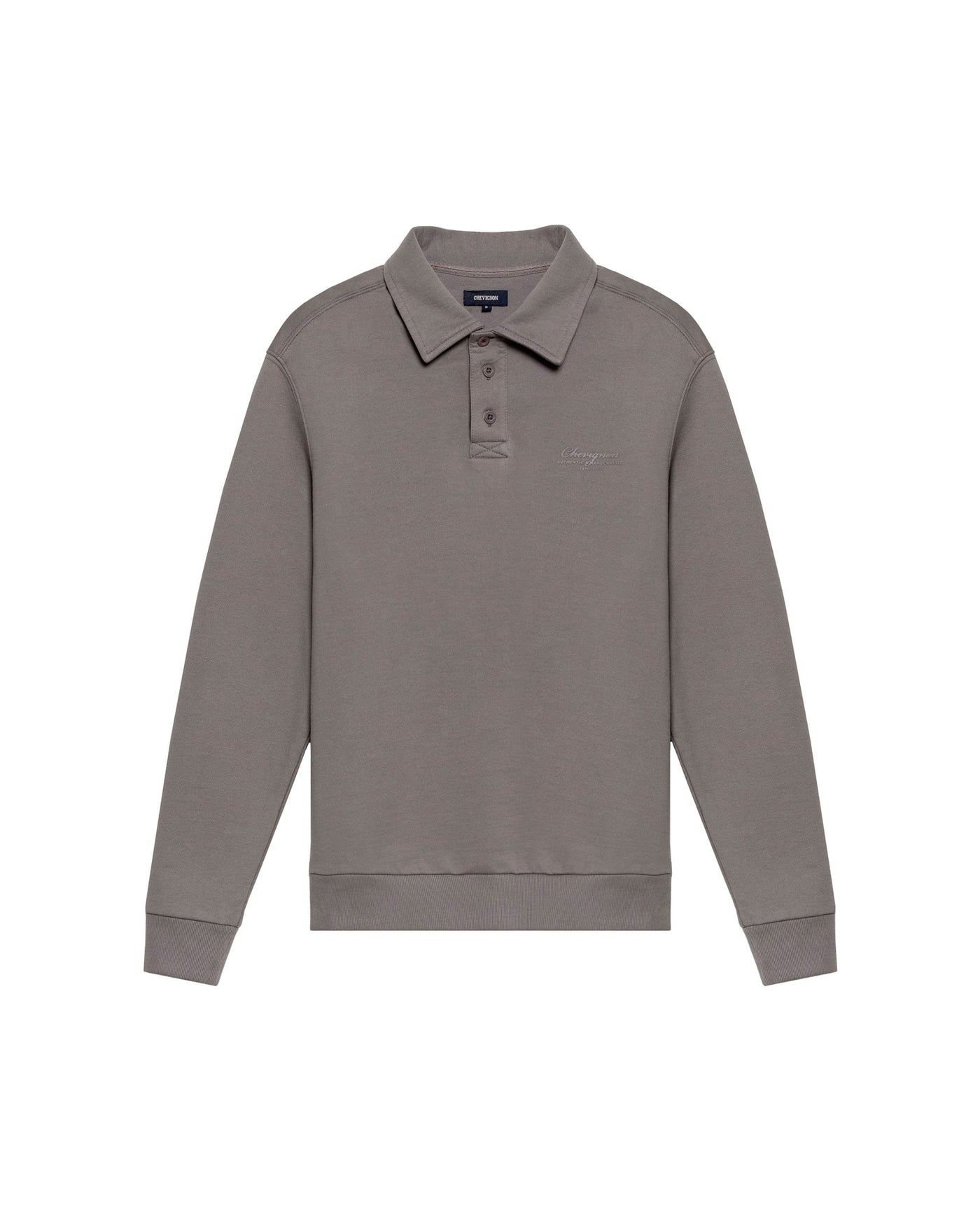 Men's Polo Style Sweatshirt in Cotton Stretch Blend, Lighthouse 689G010 - 2
