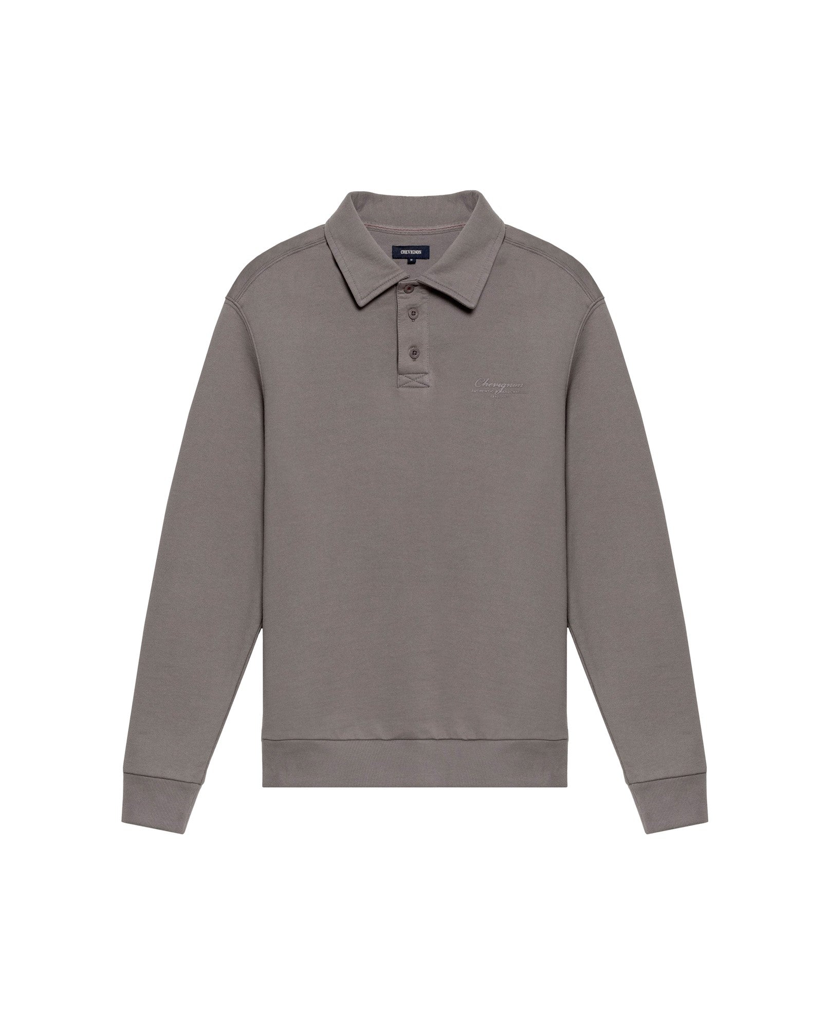 Men's Polo Style Sweatshirt in Cotton Stretch Blend, Lighthouse 689G010 - 2