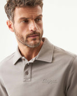 Men's Polo Style Sweatshirt in Cotton Stretch Blend, Lighthouse 689G010 - 4