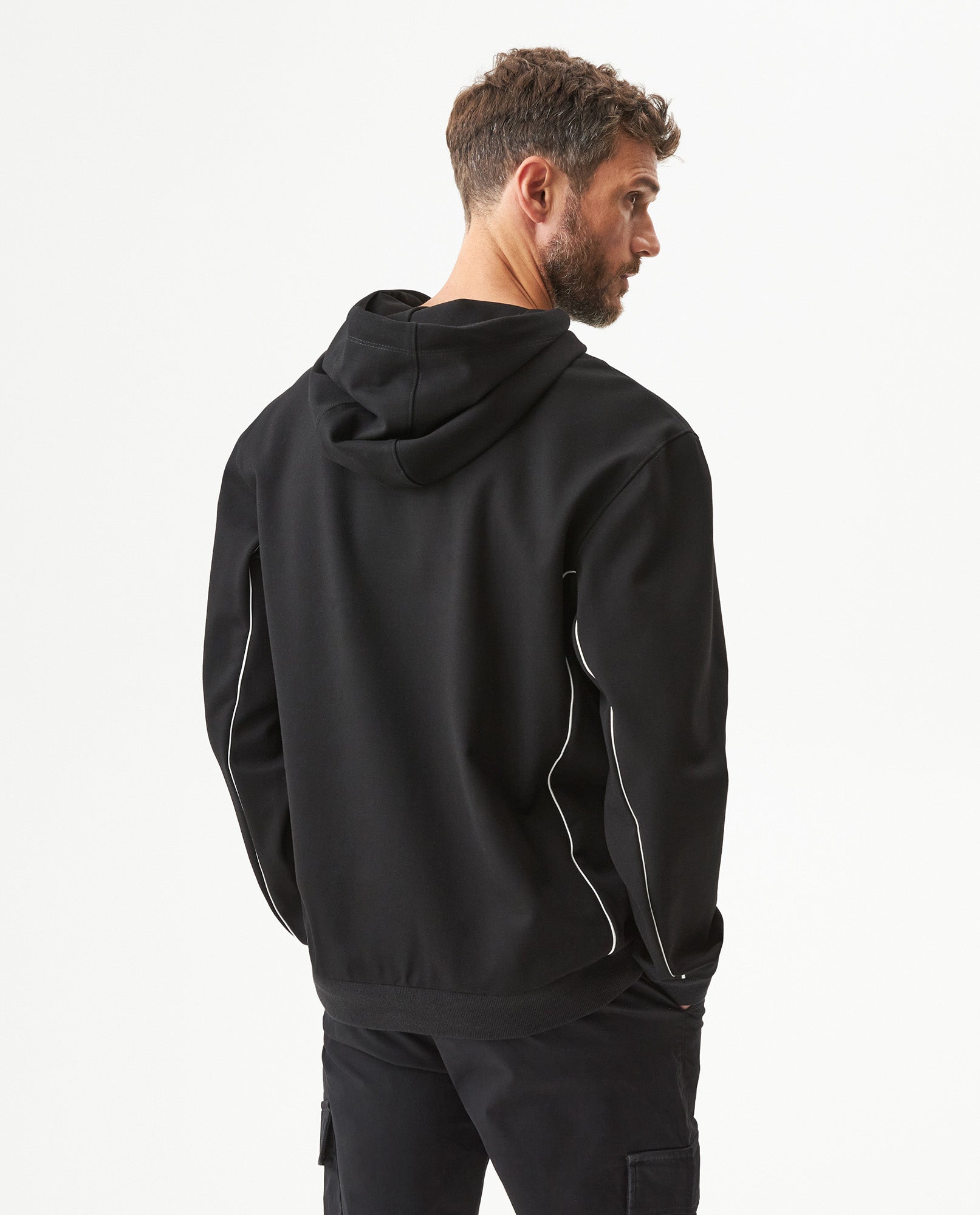 Men's Racing Hooded Sweatshirt in Rayon-Nylon Stretch Blend, Coordinates 689G900 - 5