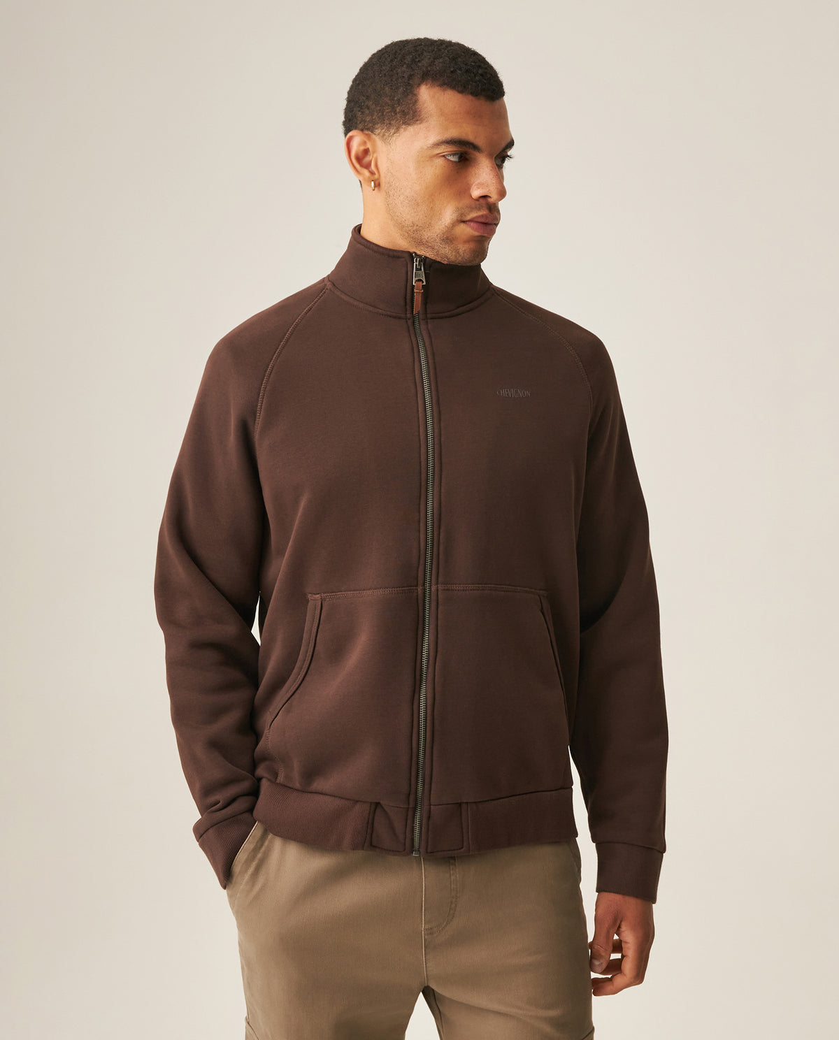 Men´s Zip Turtleneck Sweatshirt - Brown 63_689H002_CAF191016_3