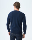 PULL À COL ROND EN COTON BLEU MARINE