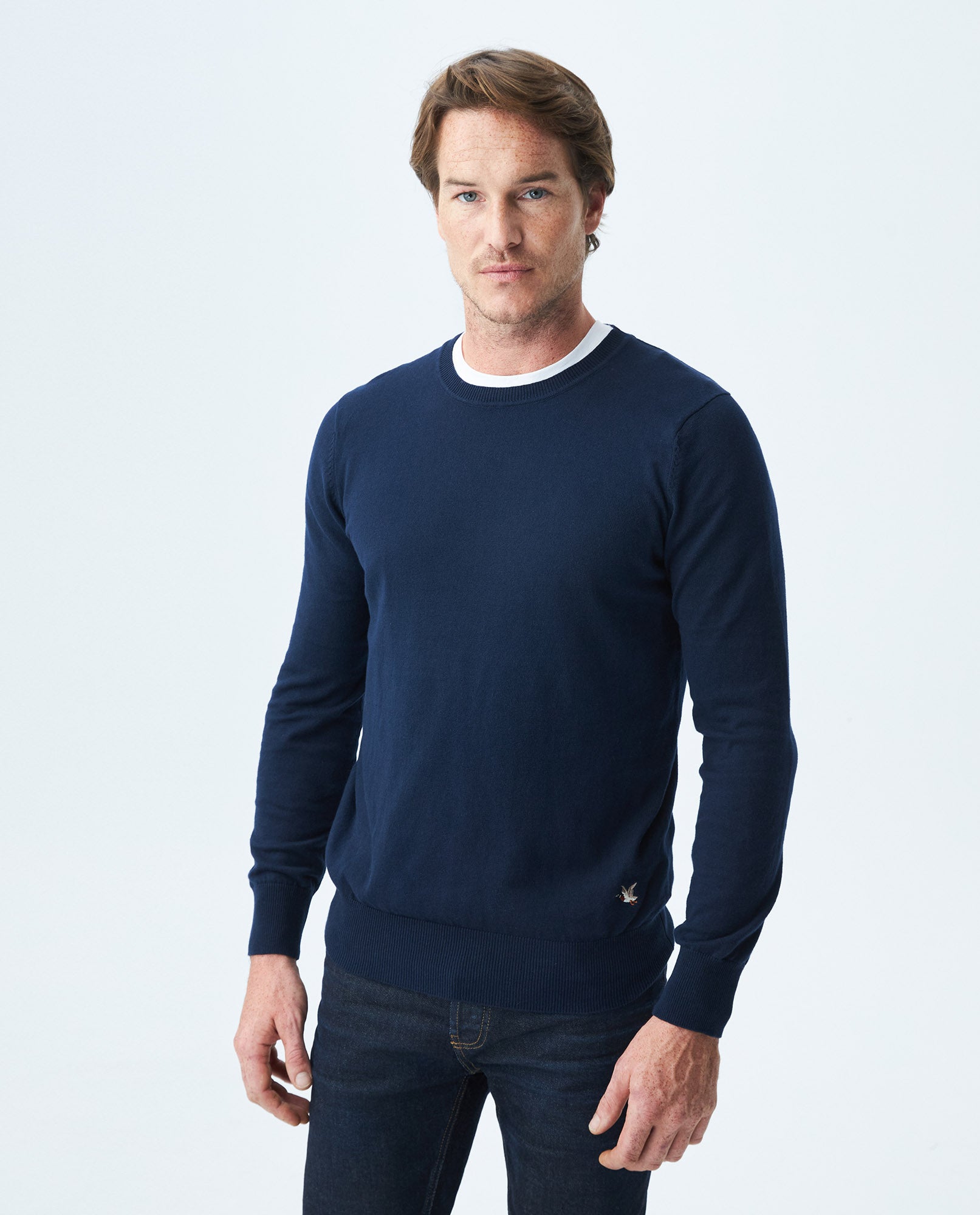 Men's Pure Cotton Sweater - Blue - 1