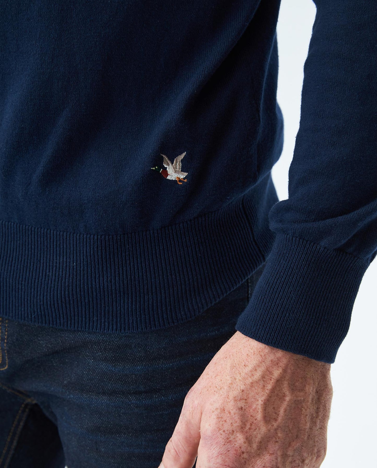 Men's Pure Cotton Sweater - Blue - 3