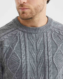 PULL EN TRICOT torsadé GRIS