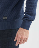 PULL EN COTON JACQUARD BLEU