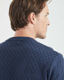 PULL EN COTON JACQUARD BLEU