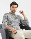 MARLED KNIT CREWNECK SWEATER IN BLACK AND WHITE