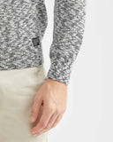 MARLED KNIT CREWNECK SWEATER IN BLACK AND WHITE