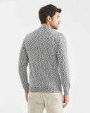 MARLED KNIT CREWNECK SWEATER IN BLACK AND WHITE