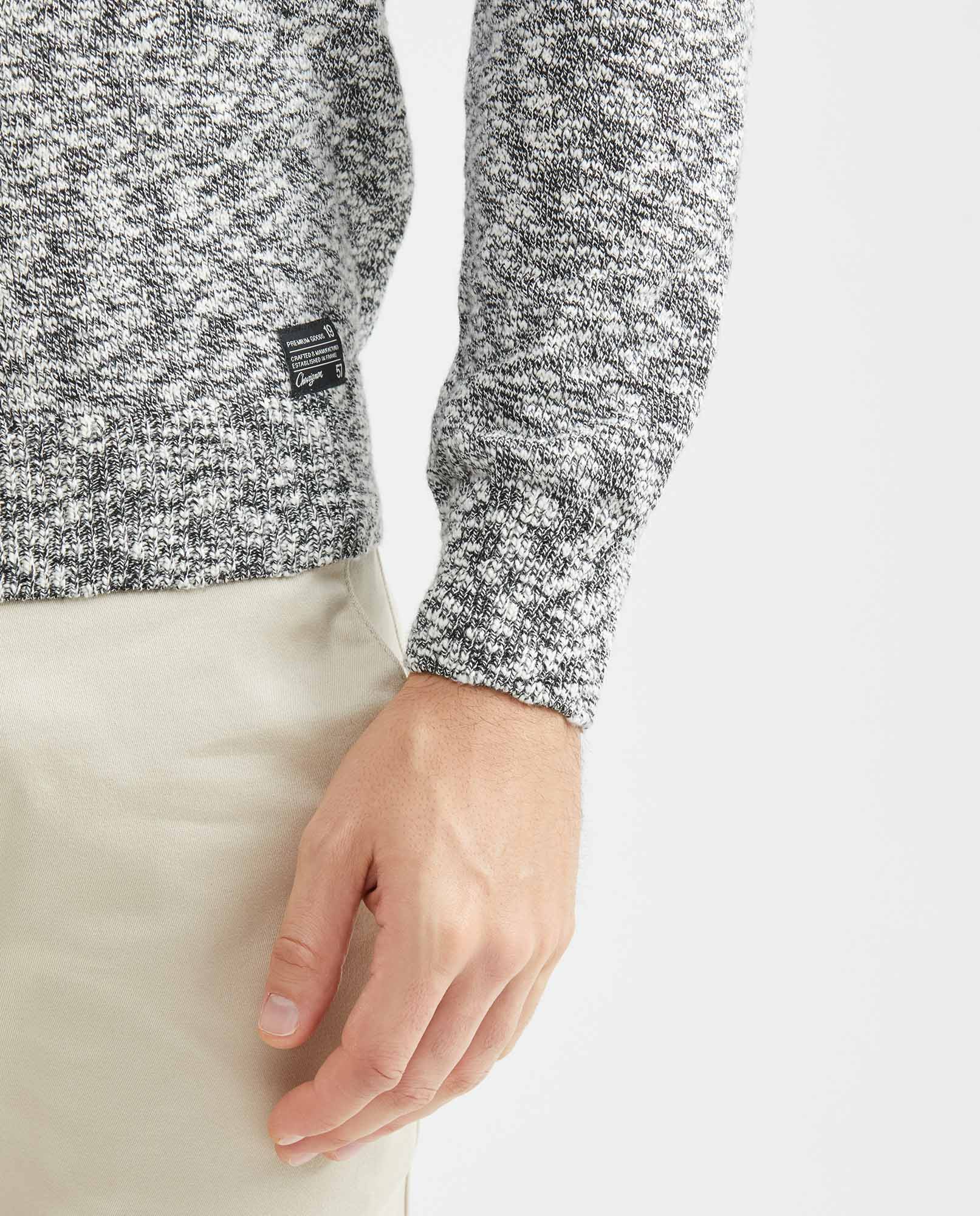 Men's Crew Neck Sweater Tanguis Cotton Irregular Texture Cotton-Acrylic - 4