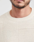 Men's Round Neck Sweater Irregular Blocks Jersey Knit in Recycled Cotton Blend - 2