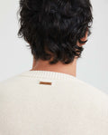 Men's Round Neck Sweater Irregular Blocks Jersey Knit in Recycled Cotton Blend - 4