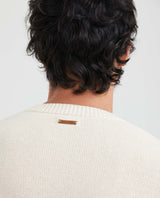 Men's Round Neck Sweater Irregular Blocks Jersey Knit in Recycled Cotton Blend - 4