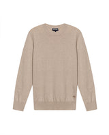 Mens Sweater Knit Regular Fit Crewneck Cotton Full Fashion Technique Heather Fiber Light Gauge Embroidered Duck - Raw 63_691H000_CRU110103_3