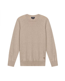 Mens Sweater Knit Regular Fit Crewneck Cotton Full Fashion Technique Heather Fiber Light Gauge Embroidered Duck - Raw 63_691H000_CRU110103_3