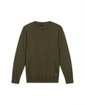Mens Sweater Knit Regular Fit Crewneck Cotton Full Fashion Technique Heather Fiber Light Gauge Embroidered Duck - Green 63_691H000_VER176323_3