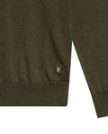 Mens Sweater Knit Regular Fit Crewneck Cotton Full Fashion Technique Heather Fiber Light Gauge Embroidered Duck - Green 63_691H000_VER176323_8