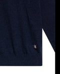 Mens Sweater Knit Mandarin Collar Half Zip Cotton Full Fashion Technique Heather Fiber Light Gauge Contrast Interior - Blue 63_691H002_AZU194030_8