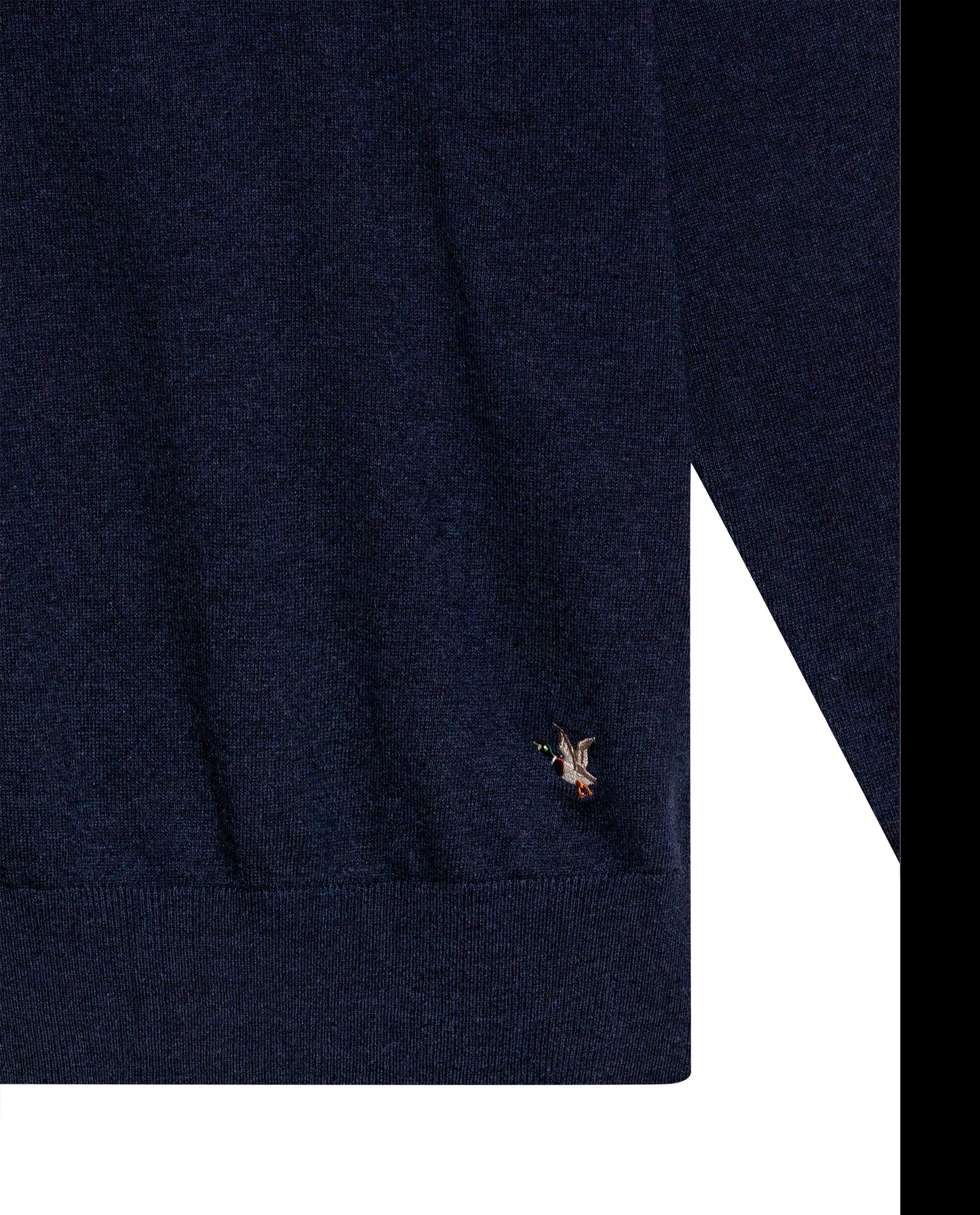 Mens Sweater Knit Mandarin Collar Half Zip Cotton Full Fashion Technique Heather Fiber Light Gauge Contrast Interior - Blue 63_691H002_AZU194030_8