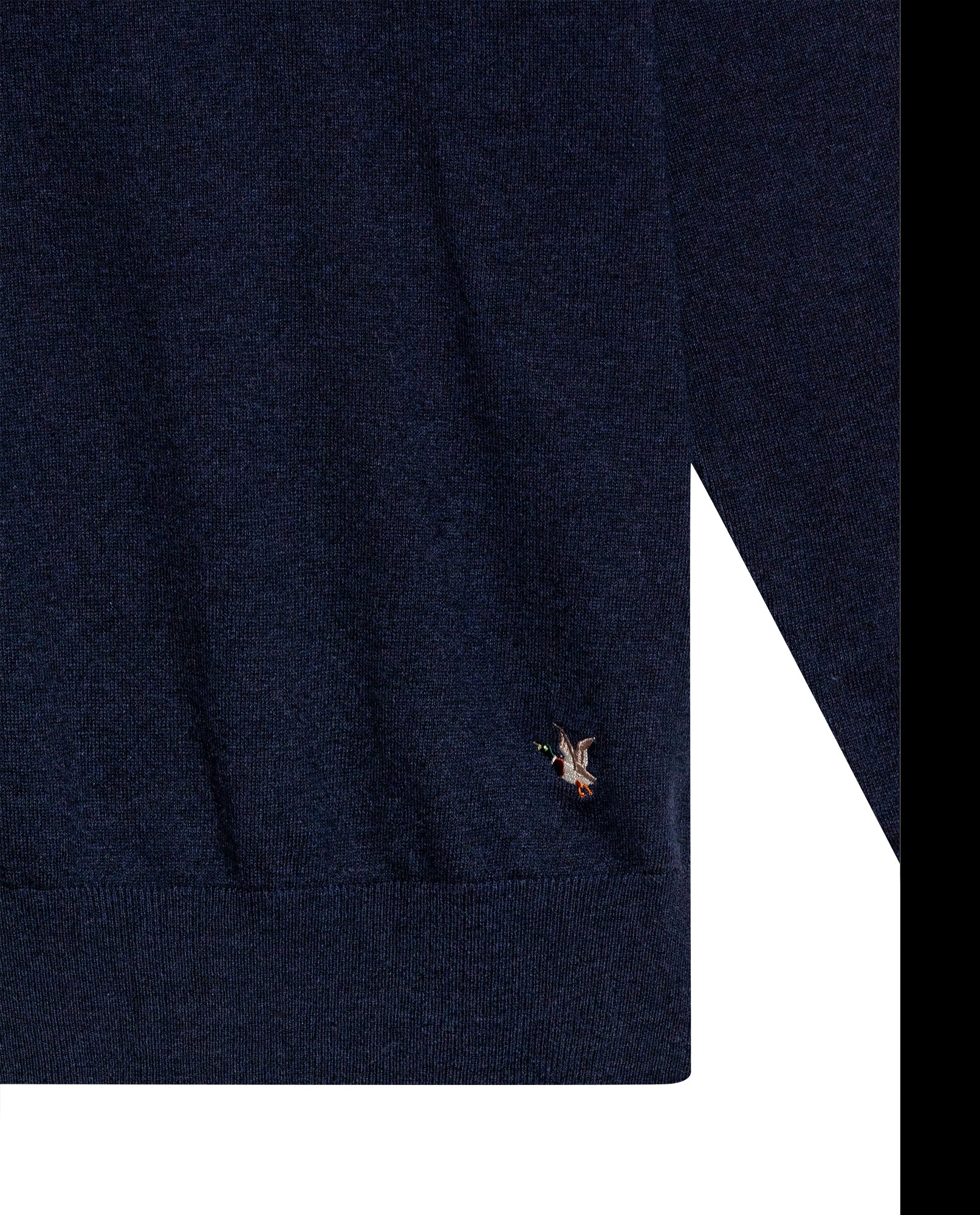 Mens Sweater Knit Mandarin Collar Half Zip Cotton Full Fashion Technique Heather Fiber Light Gauge Contrast Interior - Blue 63_691H002_AZU194030_8