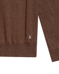 Mens Sweater Knit Mandarin Collar Half Zip Cotton Full Fashion Technique Heather Fiber Light Gauge Contrast Interior - Khaki 63_691H002_CAQ150309_8