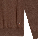 Mens Sweater Knit Mandarin Collar Half Zip Cotton Full Fashion Technique Heather Fiber Light Gauge Contrast Interior - Khaki 63_691H002_CAQ150309_8