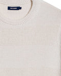 Mens Sweater Knit Crewneck Cotton Acrylic Recycled Cotton Contrast Color Blocks Mixed Textures Medium Gauge - Raw 63_691H004_CRU110103_8