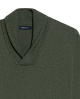 Mens Sweater Knit Shawl Collar Crossover Cotton Acrylic Recycled Cotton Textured Ribbed Heathered Light Gauge - Green 63_691H007_VER190622_8