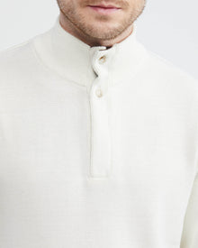 HENLY KNIT SWEATER WITH SUEDE ELBOW PATCHES IN WHITE