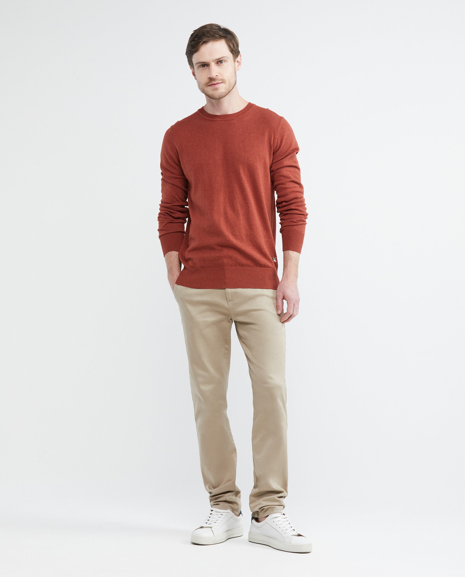 Men's Knit Sweaters - Orange - 2