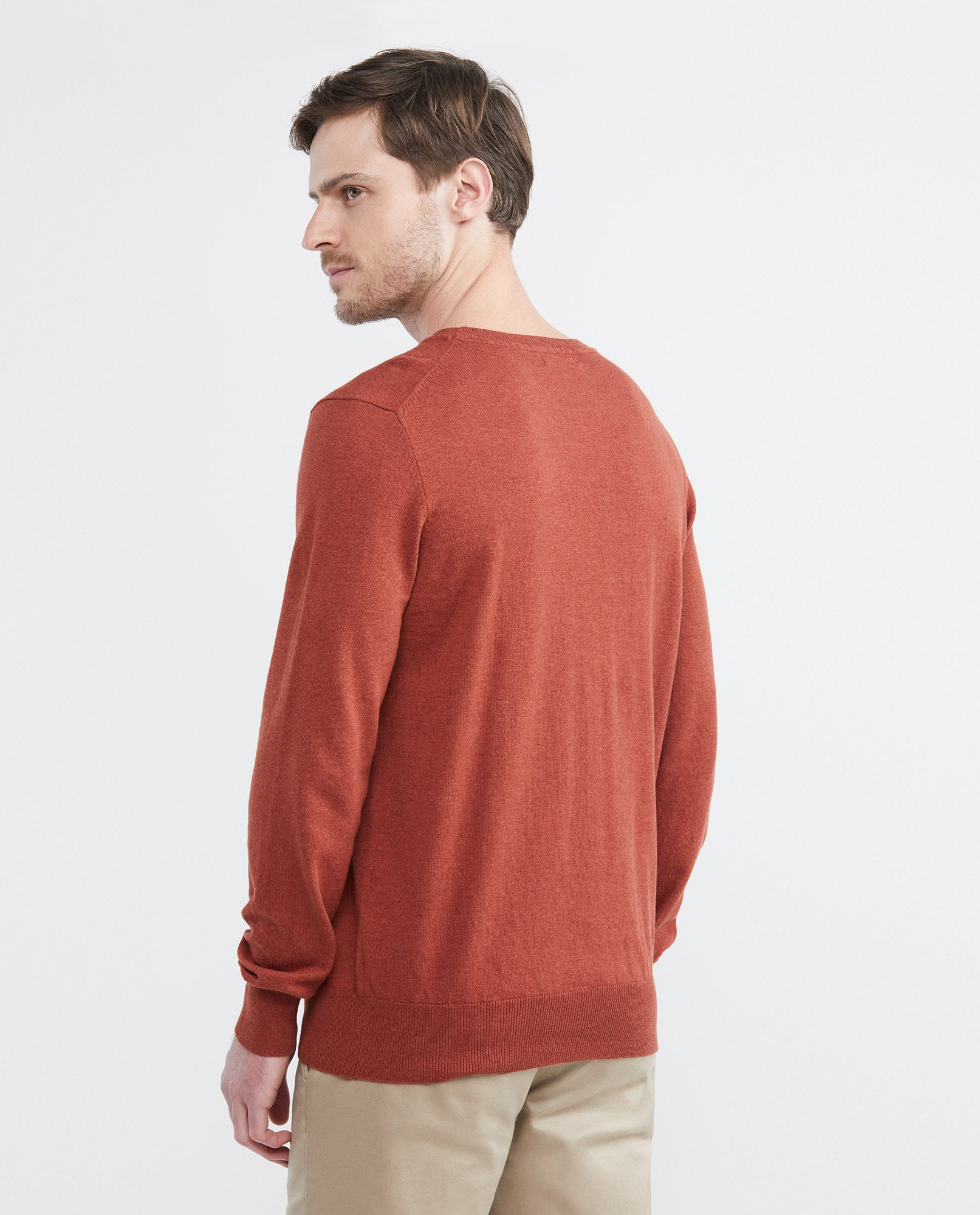 Men's Knit Sweaters - Orange - 4