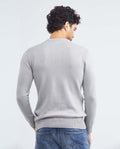 Men's Crew Neck Sweater Jersey Knit Ribbed Side Details 100% Cotton - 5