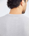 Men's Crew Neck Sweater Jersey Knit Ribbed Side Details 100% Cotton - 6