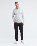 Men's Basic Crew Neck Sweater Full Fashion Heather Fiber Color Duck Cotton - 2