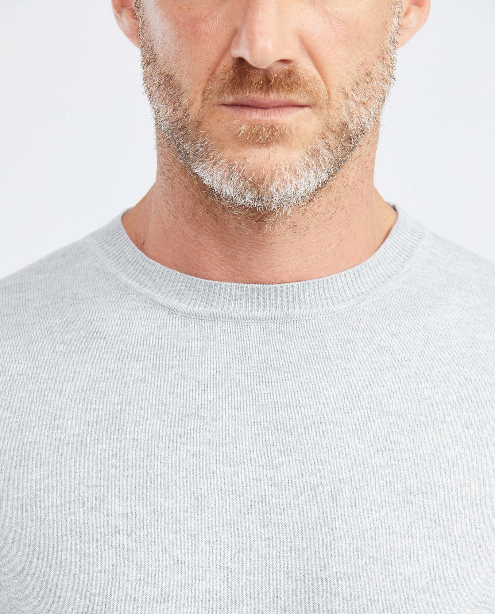 Men's Basic Crew Neck Sweater Full Fashion Heather Fiber Color Duck Cotton - 3