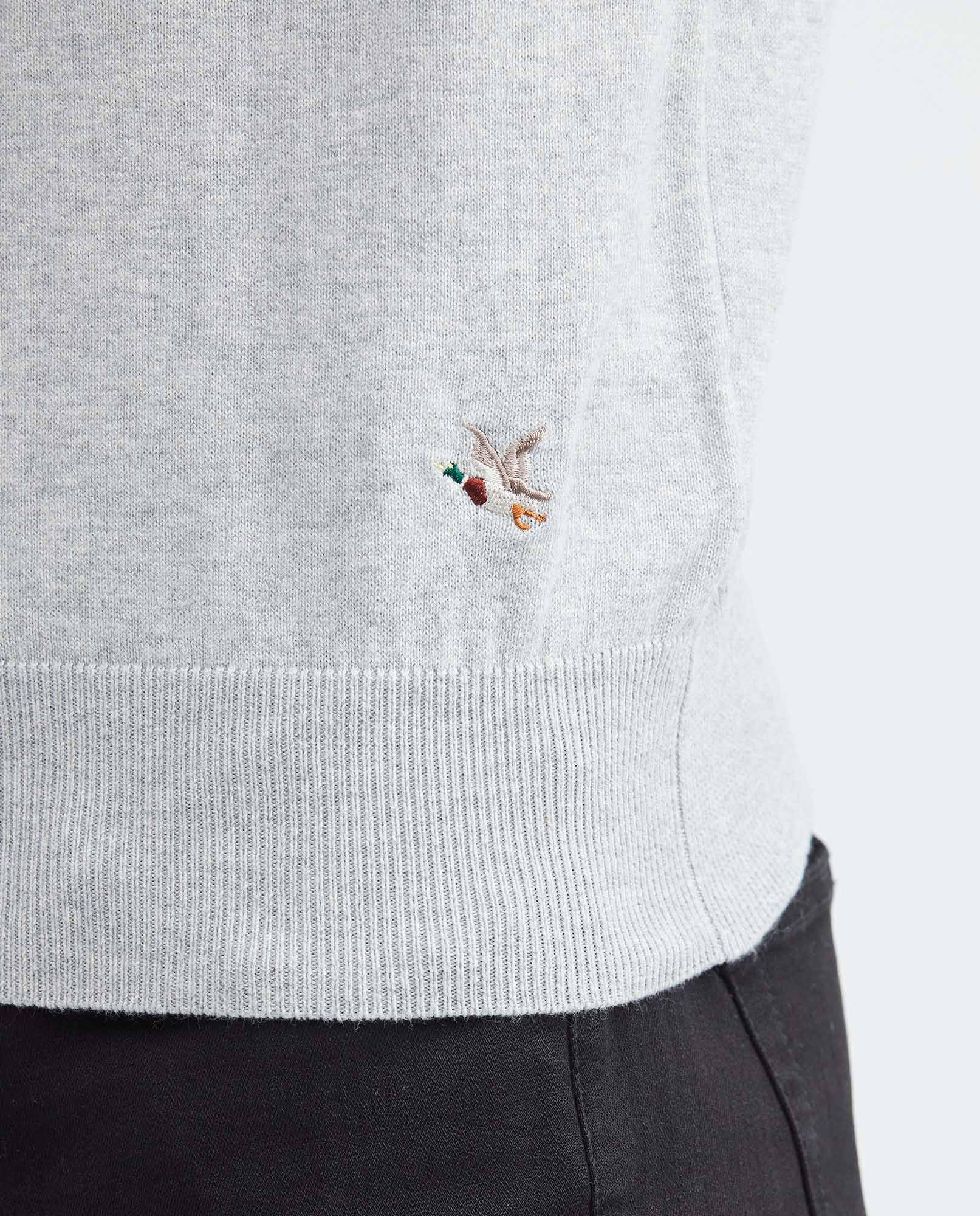 Men's Basic Crew Neck Sweater Full Fashion Heather Fiber Color Duck Cotton - 4