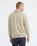 Men's Shawl Collar Sweater Crossed Ribbed 2-Button Jersey Melange - 4