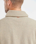 Men's Shawl Collar Sweater Crossed Ribbed 2-Button Jersey Melange - 5