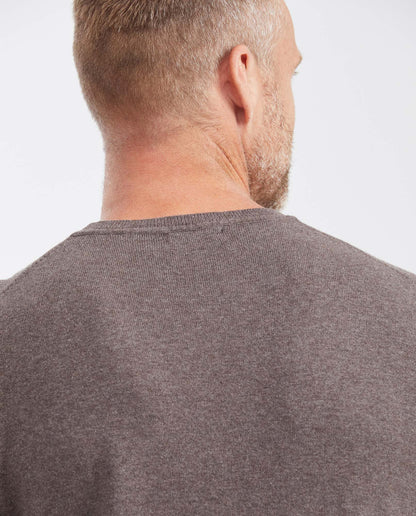 Men's Knitted Crew Neck Sweater - Brown - 6