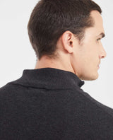 Men's Lightweight Cotton Heather mandarin Collar Half-Zip Sweater - 5