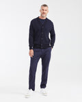 Men's Cotton Mini-Cable V-Neck Cardigan with Full Fashion Construction - 2