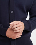 Men's Cotton Mini-Cable V-Neck Cardigan with Full Fashion Construction - 4