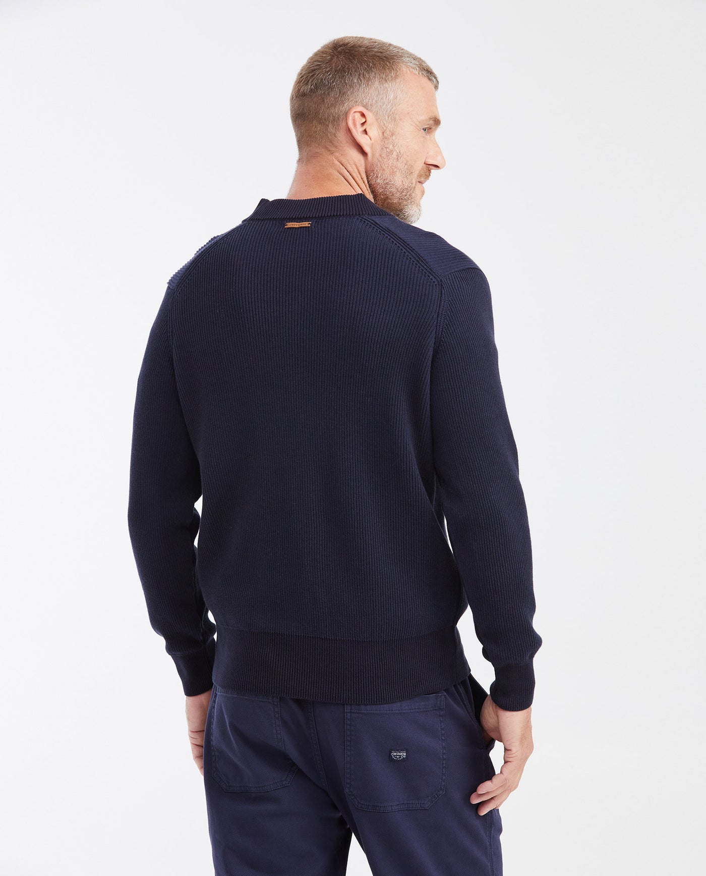 Men's Cotton Mini-Cable V-Neck Cardigan with Full Fashion Construction - 6