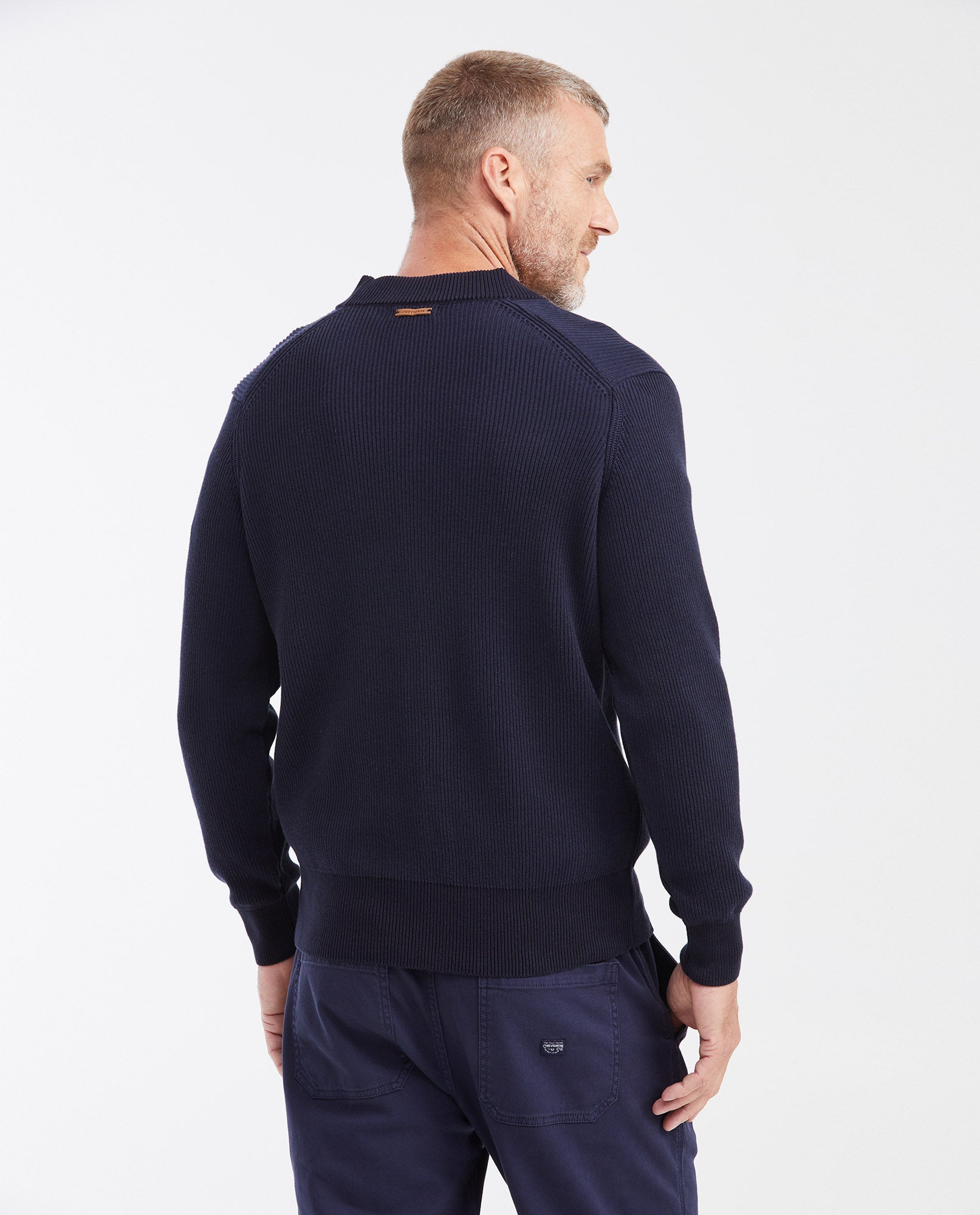 Men's Cotton Mini-Cable V-Neck Cardigan with Full Fashion Construction - 6