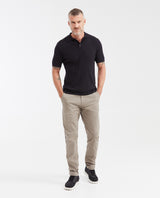 Men's 100% Cotton Ribbed Knit Full Fashion Polo Shirt - 2