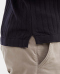 Men's 100% Cotton Ribbed Knit Full Fashion Polo Shirt - 4