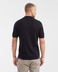 Men's 100% Cotton Ribbed Knit Full Fashion Polo Shirt - 5